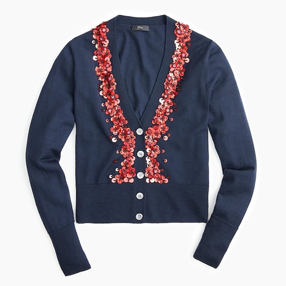 🌺🌹Sequin embellished V-neck cardigan sweater🌹🌺 - Picture 1 of 3